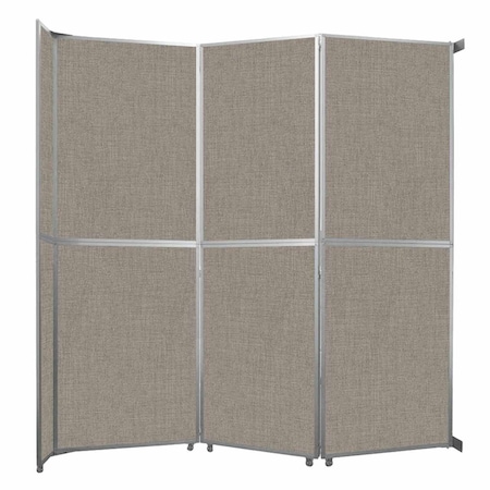 Versare Operable Wall Folding Room Divider 11'9" x 12'3" Warm Pebble Fabric 1070246-2